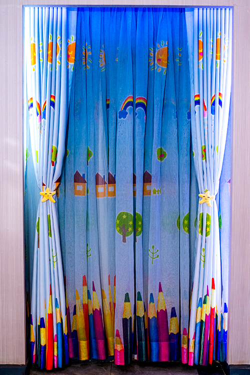 Rainbow Scribbles Curtain