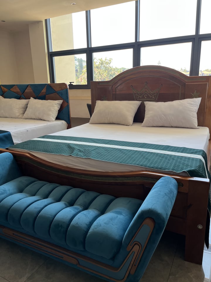 6X6 Bed Luxury 6x6 Bed in Uganda with bed bench/ottoman bench.